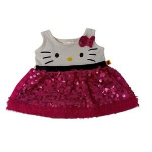 Build a Bear‎ Sanrio Hello Kitty Dress Sequins Sparkle Pink Bow Kitty Face BABW